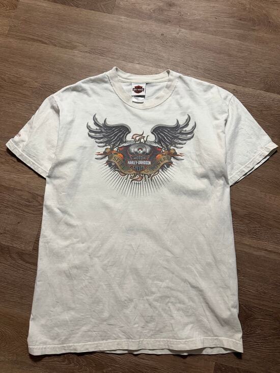 Harley Davidson Other - Harley Davidson Winged Eagle Graphic T Shirt White Y2K Biker Size Large
